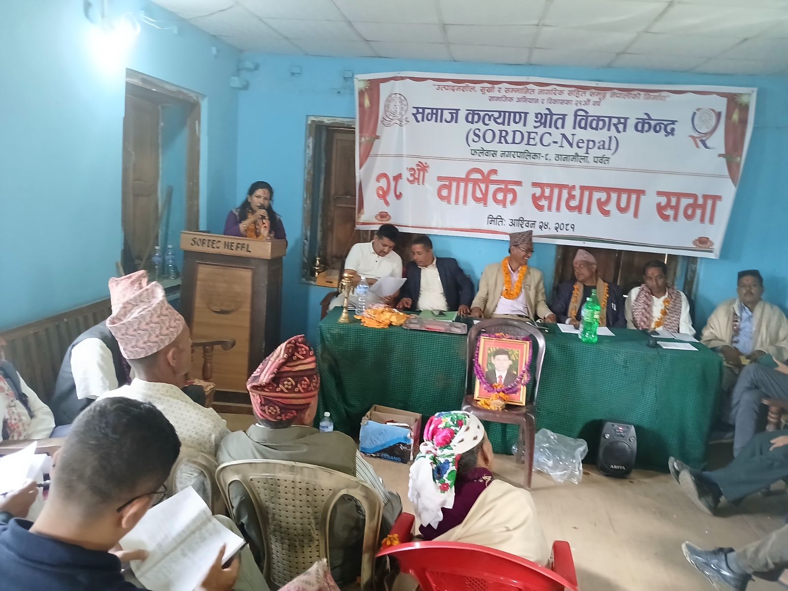 Shobha Chhetri, deputy Mayor of Falewas municipality, addressing the Assemble.
